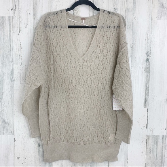 Free People 'Say Oversize Open-Knit Tunic Sweater - Picture 6 of 9